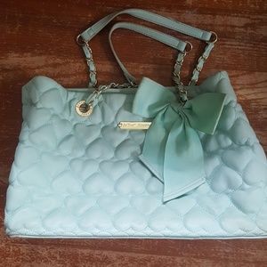 betsey johnson quilted heart purse